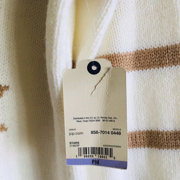 St. John's Bay Women's 100% Acrylic Knit Star Pattern Sweater in Size PM - Picture 8 of 10